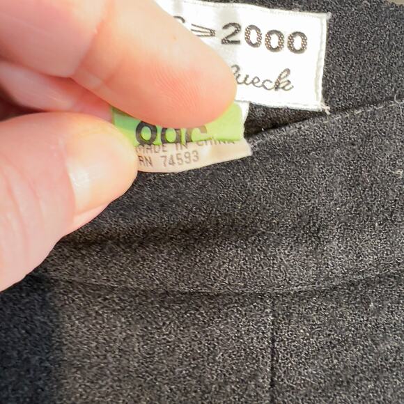 Focus 2000 by Charles Glueck Wool Pant Woman's 16W Black Lined Side Zip & Button - Picture 6 of 14